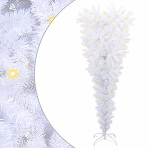 vidaXL Umestno božično drevo med 150 LED Bela 120 cm PVC in jeklo