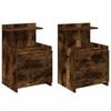 vidaXL Nočne omarice 2 kosa z 2 predaloma dimljen hrast 40x36,5x62 cm