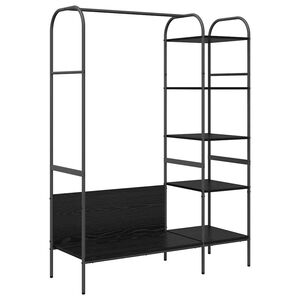 vidaXL Stojalo za oblačila Črna 120 x 44 x 160 cm Inženirski les