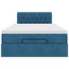 vidaXL Otomanski posteljni okvir z vzmetnico moder 120x200 cm žamet