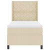 vidaXL LED Box Spring Postelja z vzmetnico krema 100 x 200 cm blago