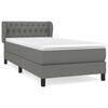 vidaXL Box spring postelja z vzmetnico temno siva 90x200 cm blago