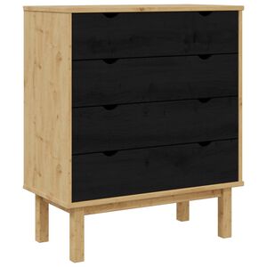 vidaXL Predalni &scaron;afka OTTA Črna 76,5 x 39,5 x 90 cm Trdna borovina