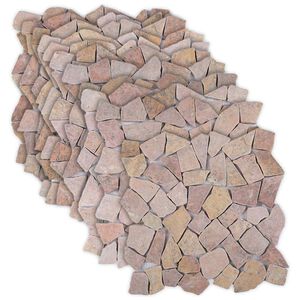 vidaXL Mozaik plo&scaron;čice Rdeča 30 x 30 cm Marmor