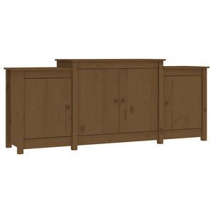 vidaXL Komoda medeno rjava 164x37x68 cm trdna borovina