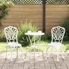 vidaXL Vrtnik Bistro Set 3 pcs Bela Aluminij