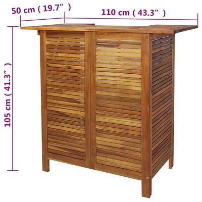 vidaXL Barska miza 110x50x105 cm trden akacijev les