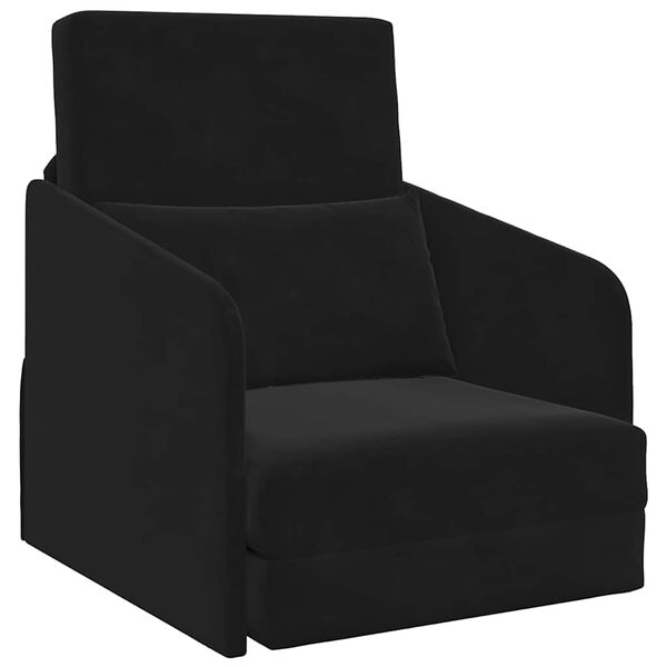 vidaXL Sofa postelja Črna 65 x 80 x 83 cm Žamet