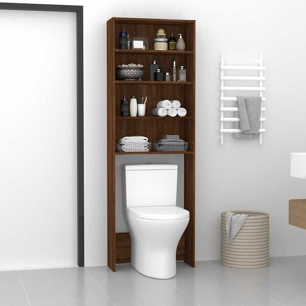 vidaXL Omara za pralni stroj rjavi hrast 64x24x190 cm