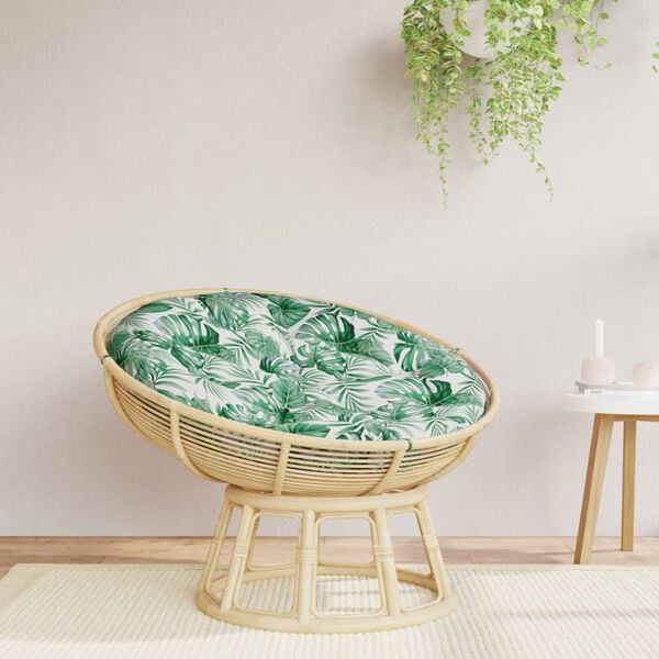 vidaXL Okrogla blazina vzorec listja &Oslash; 100 x 11 cm oxford tkanina