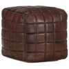 vidaXL Tabure temno rjav 40x40x40 cm pravo kozje usnje