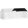 vidaXL Kletka za zajce srebrna 200 x 78 x 78 cm Cinkana jeklena