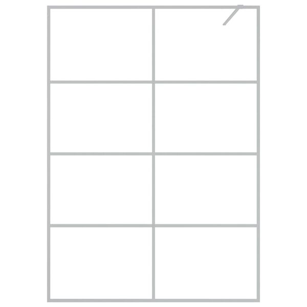 vidaXL Pregrada za tuš srebrna 140x195 cm prozorno ESG steklo