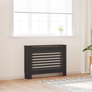vidaXL Pokrov za radiator črn 112x19x81,5 cm mediapan