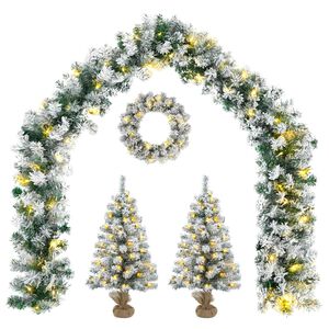 vidaXL Komplet mini božičnih dreves 45 cm 125 LED Toplo bela PVC