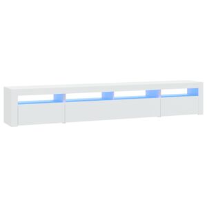 vidaXL TV omarica z LED lučkami bela 240x35x40 cm