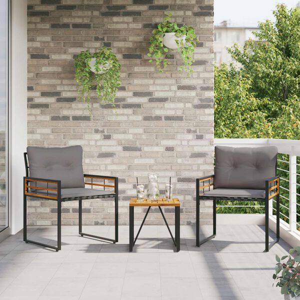 vidaXL Zunanji pohištveni set z blazino 3 pcs Svetlo siva