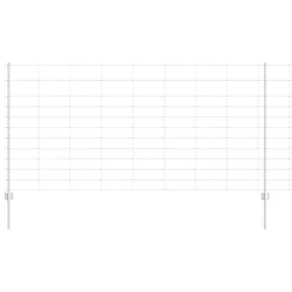 vidaXL Ograja s stebrom srebrna 1,2 x 25 m Jeklo