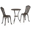 vidaXL Vrtnik Bistro Set 3 kos Bronasta Aluminij