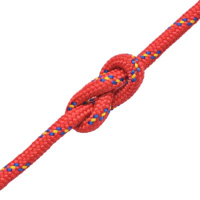 vidaXL Mornarska vrv polipropilen 8 mm 500 m rdeča