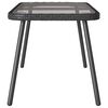 vidaXL Klubska miza Črna 90 x 45 x 43 cm Poli ratan in steklo