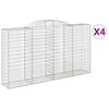 vidaXL Obokane gabion ko&scaron;are 4 kosi 300x50x160/180 cm pocinkano železo