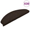 vidaXL Preproge za stopnice, samolepilne, 30 kosov, 65 x 21 x 4 cm, temno rjave, polkrožne, velike