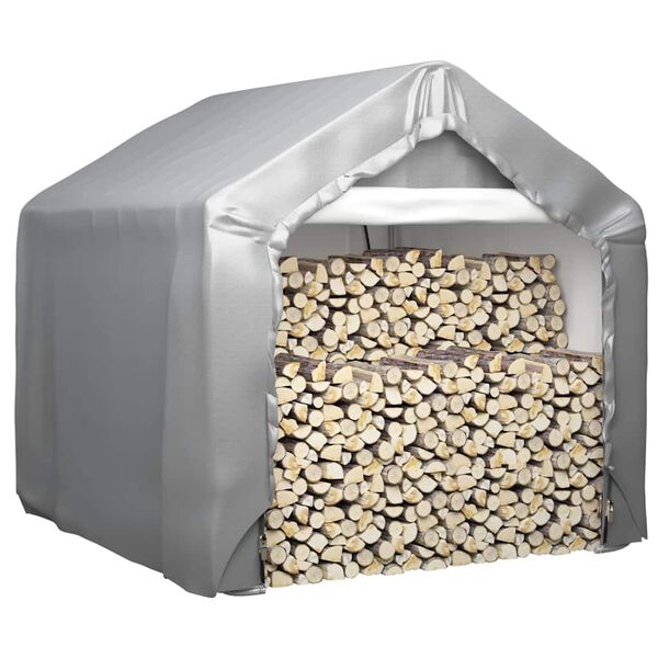 vidaXL &Scaron;otor za shranjevanje siv 180x180 cm pocinkano jelko