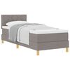 vidaXL Postelja z vzmetnico z blazino Taupe 80 x 200 cm blago