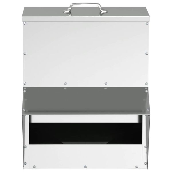 vidaXL Hranilnik za pi&scaron;čance srebrna 20 x 25 x 35 cm Cinkana jeklena