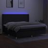vidaXL Box spring postelja z vzmetnico LED črna 200x200 cm blago
