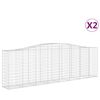 vidaXL Obokane gabion košare 2 kosa 400x50x120/140 cm pocinkano železo