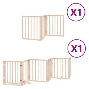 vidaXL Ograda za pse z vrati zložljiva 9 panelov 450 cm topolovina