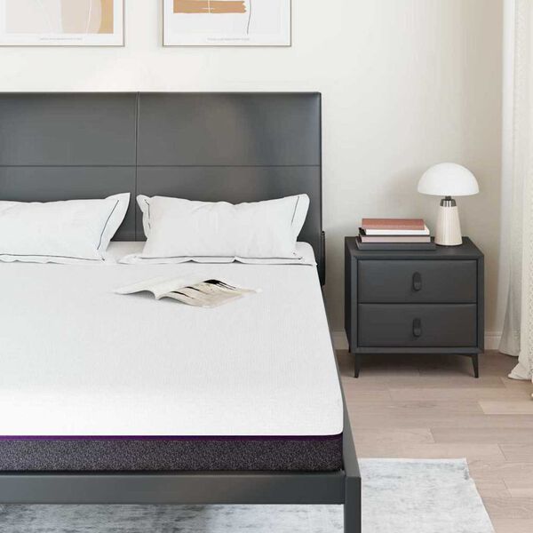 vidaXL Vzmetnica Bela in siva 140 x 200 cm Spominska pena