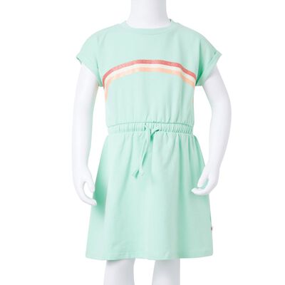Otroška obleka z vrvico svetlo zelena 92