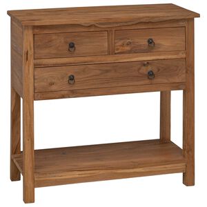 vidaXL Strani &scaron;al Naravna 79 x 35 x 80 cm Trden tikov les