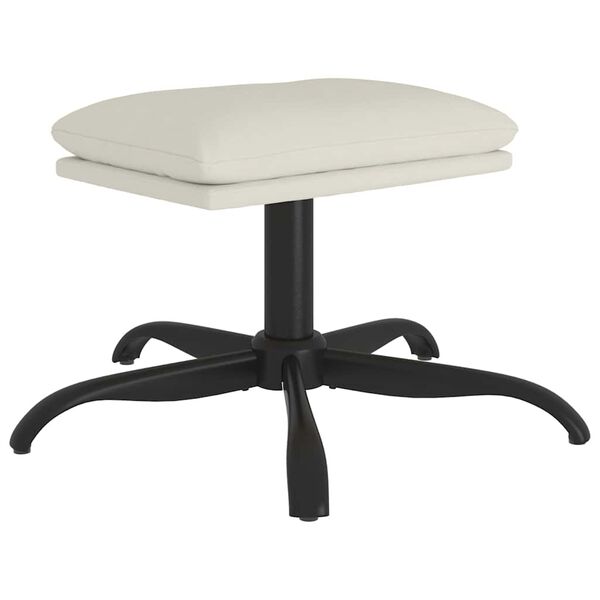 vidaXL Stolček za noge kremno bel 60x60x36 cm žamet