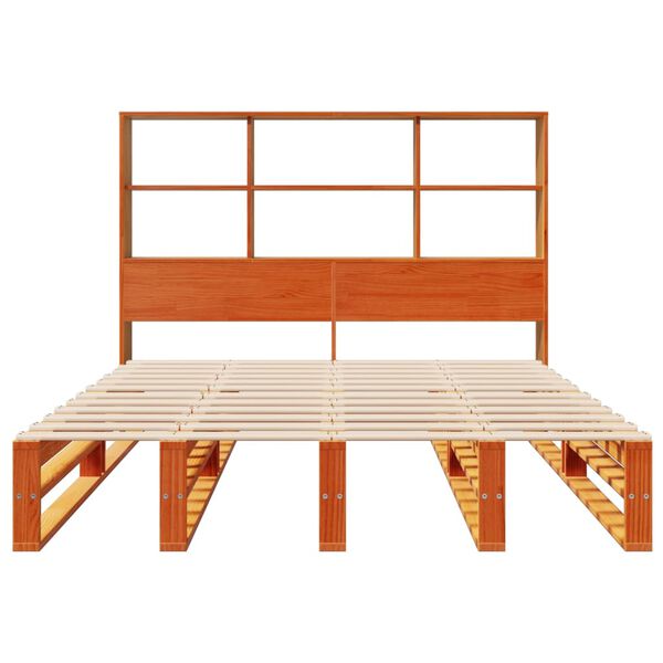 vidaXL Knjižna postelja brez vzmetnice vo&scaron;č. rjava 120x200cm trden les