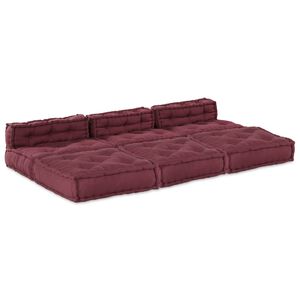 vidaXL Modularna sedežna enota Blago Bordo 210 x 140 x 56 cm