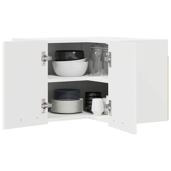 vidaXL Viseča omarica Bela 57 x 57 x 40 cm Konstruiran les