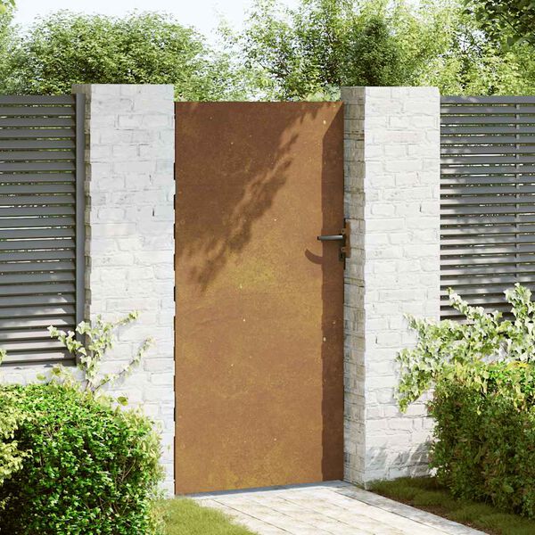 vidaXL Vrtna vrata 85x200 cm Corten jeklo