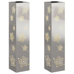 vidaXL Solarno LED svetilo za pot 2 kos Toplo bela 18 x 18 x 80 cm