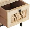 vidaXL Komoda 60x35x70 cm trden mangov les in naravni trst
