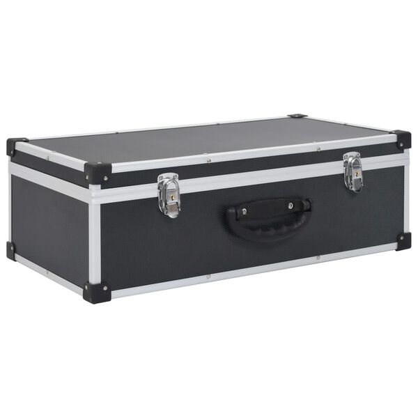 vidaXL CD kovček za 80 CD-jev iz aluminija ABS črn