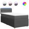 vidaXL Box spring postelja z vzmetnico temno siva 90x200 cm blago