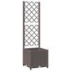 vidaXL Cvetlično korito z oporno mrežo rjavo 40x40x136 cm PP