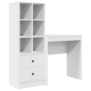 vidaXL Miza s predalom s polico s shranjevanjem 2 pcs Bela