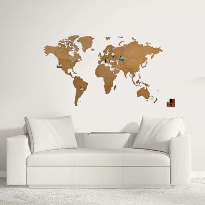 MiMi Innovations Lesen zemljevid sveta Luxury rjav 130x78 cm