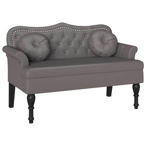 vidaXL Chesterfield klop Siva 120,5 x 65 x 75 cm Umjetno usnje