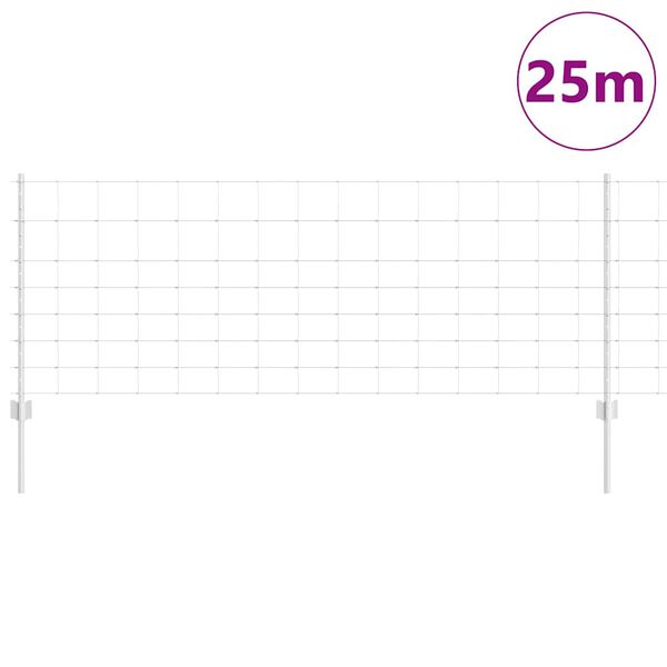 vidaXL Ograja in Stolp srebrna 0,8 x 25 m Jeklo